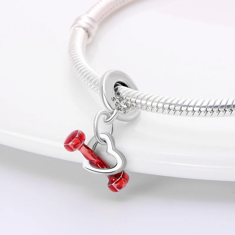 925 Silver Strawberry Ladybird Cars Lipstick Fashion Woman Red Charms Beads Fit Pandach 925 Original Bracelets DIY Jewelry Gift